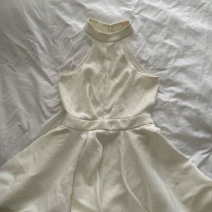 Lulu’s Backless White Halter Dress